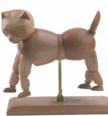 鮮やかな技術の芸術家の木の人体摸型犬/猫のマネキンのよい設計